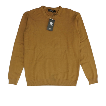Khaki Solid Pullover Sweater