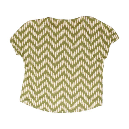 Green Solid Short Sleeve Blouse