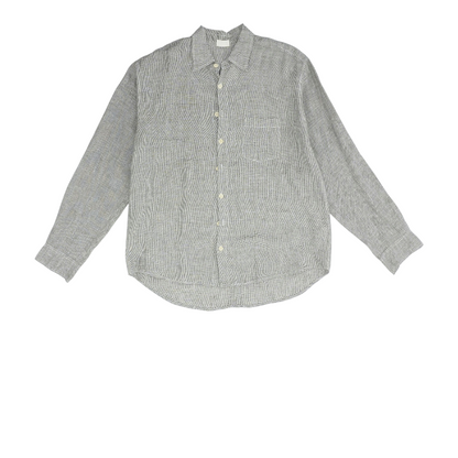 Brown Houndstooth Long Sleeve Button Down