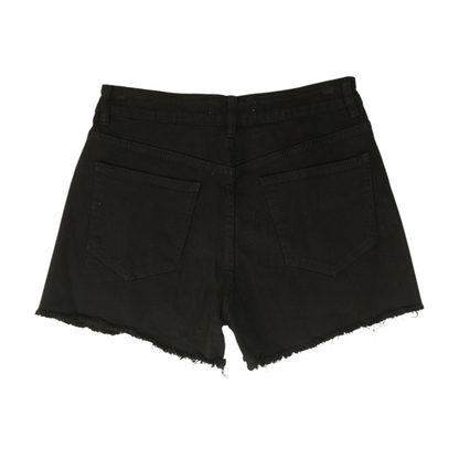 Black Solid 5-Pocket Shorts