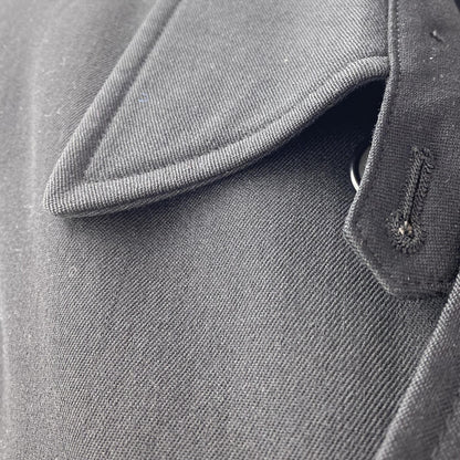 Vintage Black Belted Double-Breasted Trench Coat