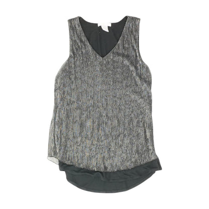Charcoal Striped Sleeveless Blouse