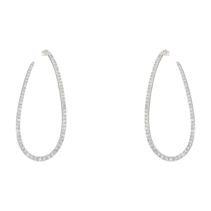 1 1/4 ctw 14K White Gold Diamond Statement Earrings