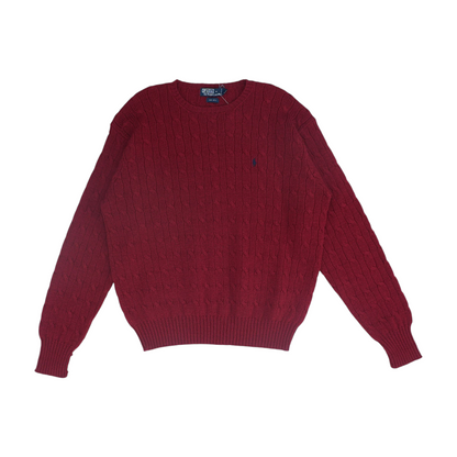 Red Solid Pullover Sweater