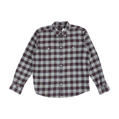 Burgundy Plaid Flannel Button Down