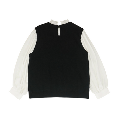 Black Color Block Blouse