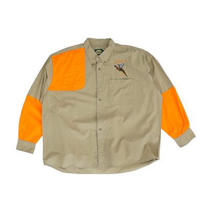 Khaki Color Block Outdoor Button Down