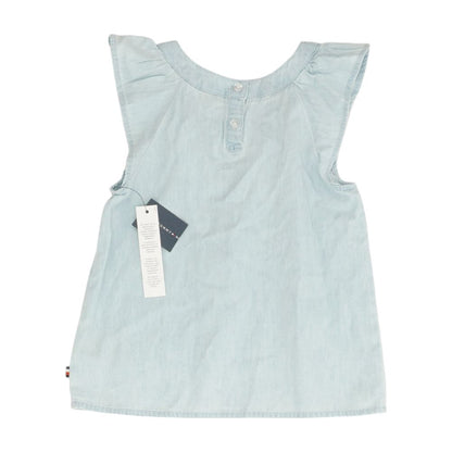 Blue Solid Sleeveless Blouse