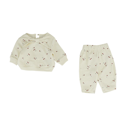Beige Print Long Sleeve Set