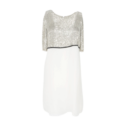 Beige 100%Silk Mini Dress