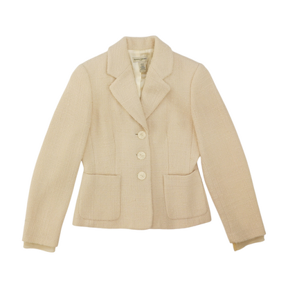 Beige Solid Blazer