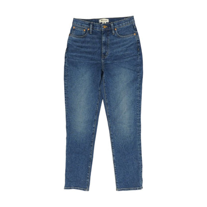 Blue High Rise Slim Leg Jeans