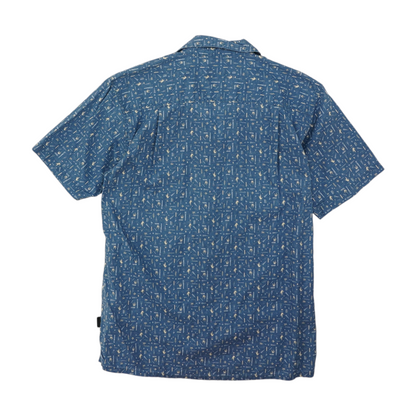 Blue Print Short Sleeve Button Down