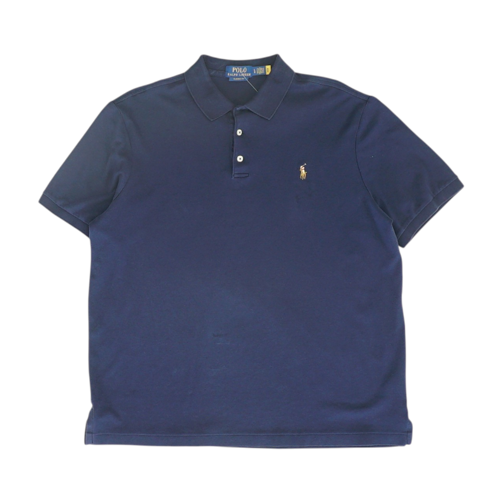 Navy Solid Short Sleeve Polo