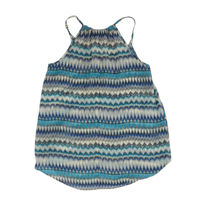 Blue Chevron Sleeveless Blouse
