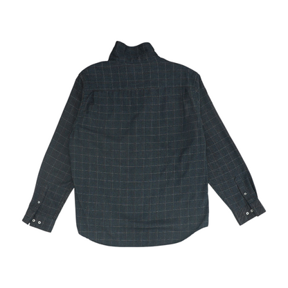 Navy Check Long Sleeve Button Down