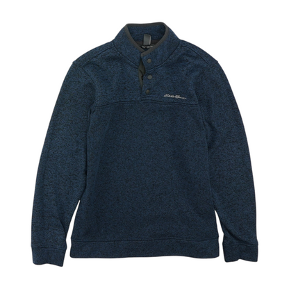 Blue Solid Pullover Sweater