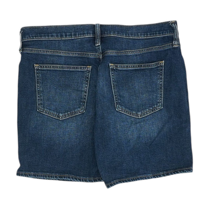 Blue Solid Denim Shorts