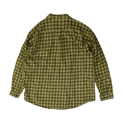 Green Plaid Flannel Button Down