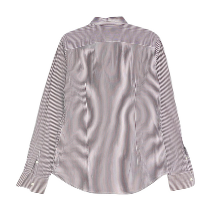 Maroon Striped Long Sleeve Button Down
