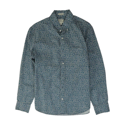 Blue Floral Long Sleeve Button Down