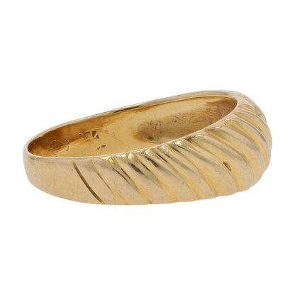 18K Gold Grooved Dome Cocktail Ring