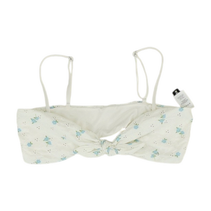 White Floral Swim Top