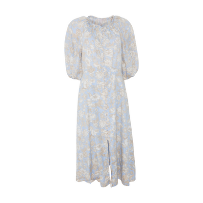 Blue Floral Midi Dress