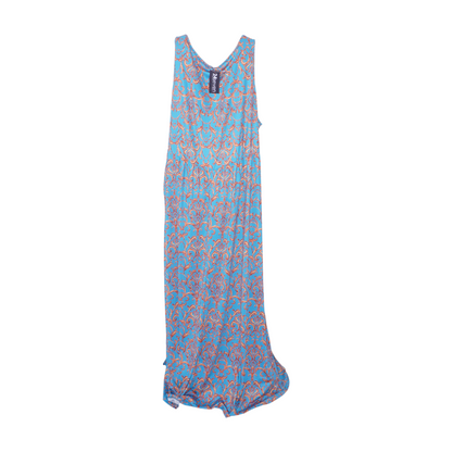 Blue Plus Abstract Maxi Dress