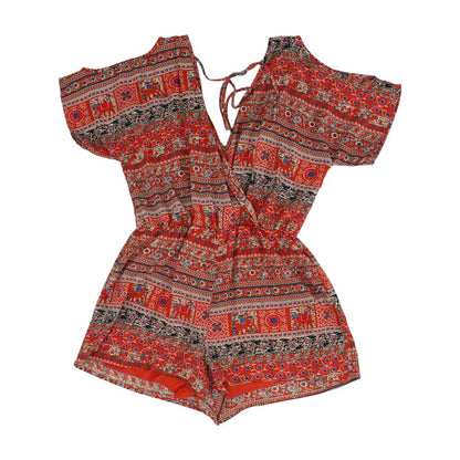 Red Floral Romper