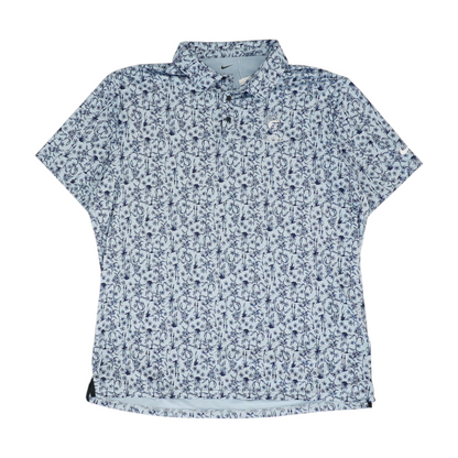 Blue Floral Short Sleeve Polo