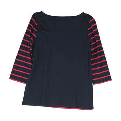 Navy Striped Knit Top