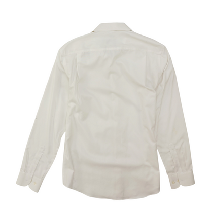 White Solid Long Sleeve Button Down