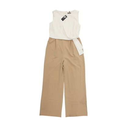 White Color Block Jumpsuit