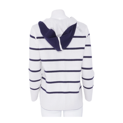 Navy Striped Cardigan Sweater