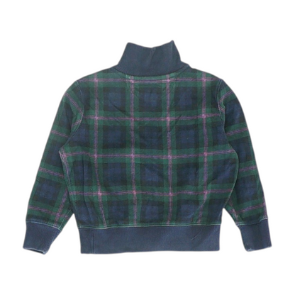 Navy Plaid 1/4 Zip Pullover