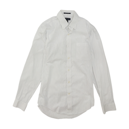 White Striped Long Sleeve Button Down