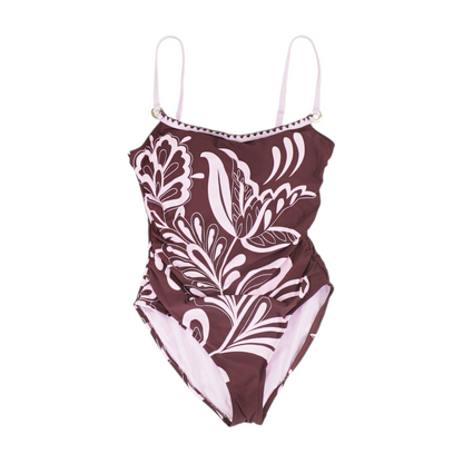 Burgundy Floral One-Piece