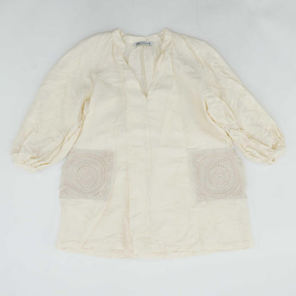Beige Solid Long Sleeve Blouse