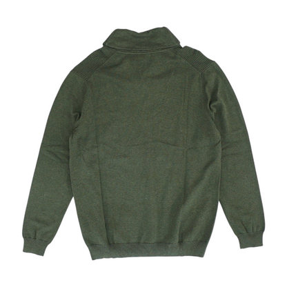 Green Solid 1/4 Zip Sweater