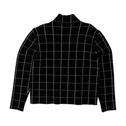 Black Petite Check Pullover Sweater