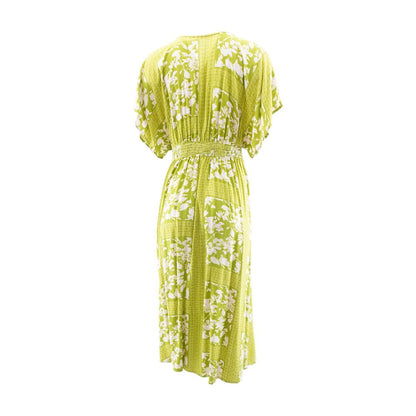 Green Graphic Midi Dress