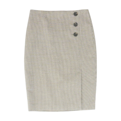 Beige Houndstooth Mini Skirt