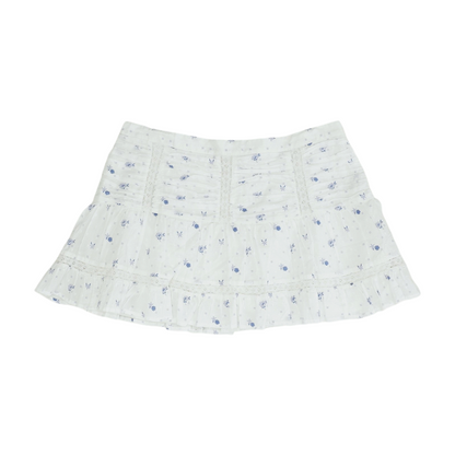 White Floral Mini Skirt