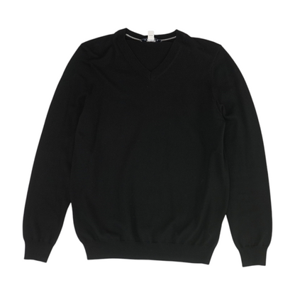Black Solid Pullover Sweater