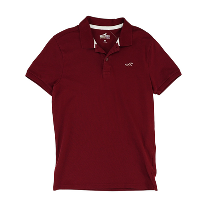 Maroon Solid Short Sleeve Polo