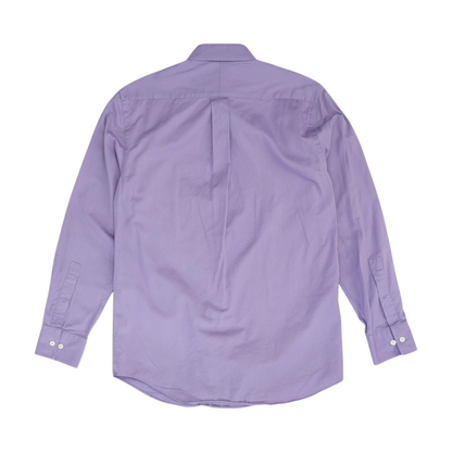 Purple Solid Long Sleeve Button Down