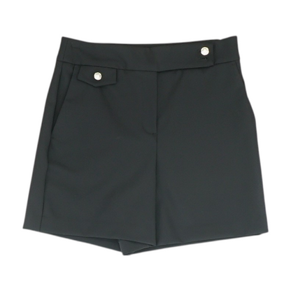 Black Solid Chino Shorts