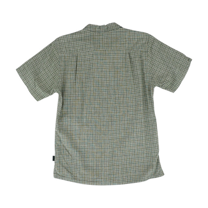 Green Plaid Short Sleeve Button Down