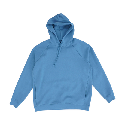 Blue Solid Hoodie Pullover